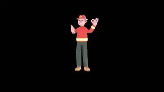 3D Cartoon Firefighter Turntable | Confident Fireman Thumbs Up & OK Gesture