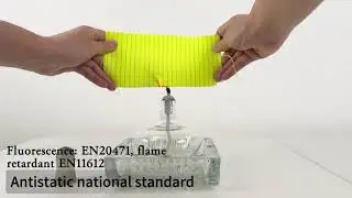 Flame retardant fluorescent and antistatic fabric