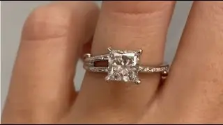 Melinda - Sculptural 1ct Princess Cut Diamond Platinum Engagement Ring