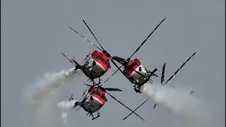 The world's only helicopter aerobatic team demonstrates its astounding manoeuvres by Indian Airforce