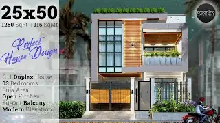 25x50 Feet Contemporary Modern Duplex House Design idea ✌ G+1 | ID-198