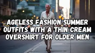 Ageless Fashion Summer Outfits With a Thin Cream Oversshirt For Older Men