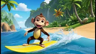 Le singe surfeur dit Wooohooo