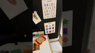 Christmas Reveal Toddler Learning Corner blends with the home decor #organization #toddlercorner