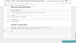 168.2 Feature Selection through Standardization of Weights (LINEAR REGRESSION WITH SKLEARN)