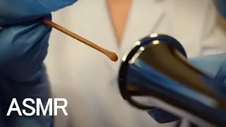 【ASMR】奥の耳垢が湿っている鼓膜耳かきと、耳穴の奥行き(竹・耳鏡) No Talking