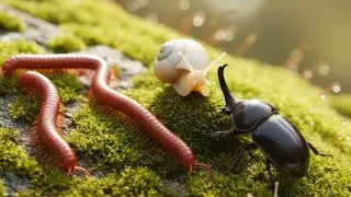 3 Worlds Collide : Rare Encounter of Millipede, Rhino Beetle and Snail #insectEncounter #RareNature