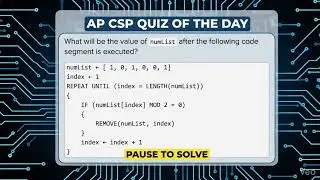 AP CSP Quiz: | Daily Coding Challenge