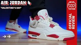 Air Jordan 4 Valentine's Day Pale Ivory and Tough Red