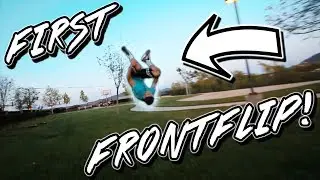 TEACHING A FRIEND HIS FIRST FRONTFLIP FLAT! (w/ Landon Cloes)