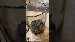 Decorating glass hurricane with metal candle holder #dodwelldesigns