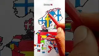 Draw Flag Map of Norway 🇳🇴 #norway