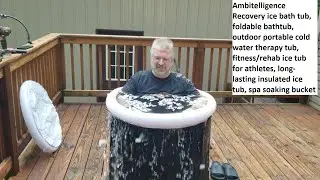 ice plunge bath tub, for Recovery by Ambitelligence. Foldable portable therapy tub, fitness/rehab