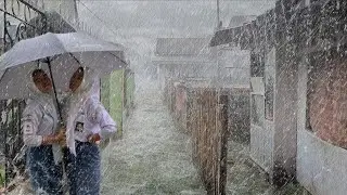 CRAZY RAIN! A VILLAGE PARADISE DESTROYED BY ASIA'S BIGGEST RAIN STORM AND WIND STORM