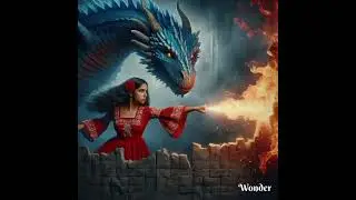 RED DRAGON MOST PROTECT HIS CASTLE AND VILLAGERS! #dragon #castle #blue #reddress #ai #battle