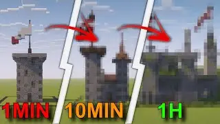 Ich baue eine BURG In MINECRAFT &ndash; in 1 Minute, 10 Minuten und 1 Stunde! [MAP DOWNLOAD]