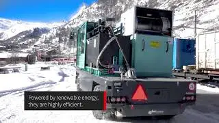 Baumann Electric Sideloader in the snowy Zermatt streets / Introducing System Alpenluft