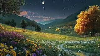 The gentle Sound of the Wind on the Autumn Hill and the Melodious Piano Music help you Relax