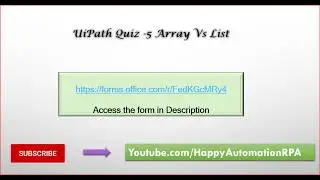 UiPath Quiz 5 - Array vs List