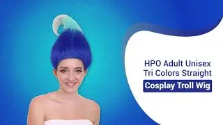 Unisex Tri Colors Straight Cosplay Halloween Troll Wig For Adults | Halloween Party | HPO #trollwig