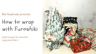 Wrapping gifts with Fabric: Furoshiki Tutorial for Small Square Fabric