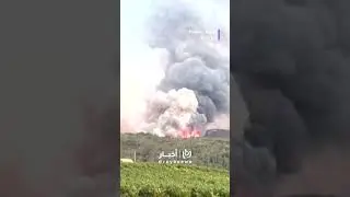 Firefighters battle flames in the village of Tournissan in southern France