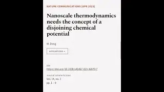 Nanoscale thermodynamics needs the concept of a disjoining chemical potential | RTCL.TV