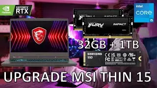 Upgrade MSI THIN 15 [How to open it, change RAM, increase storage, features]
