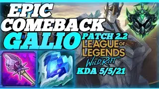 *NEW META* TRIPLE TANKS | Epic Comeback Galio Support Tank | Wild Rift Rank Gameplay Season 1