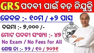Odisha Gram Rozgar Sevak ( GRS ) Recruitment 2021 ! Odisha Panchayat Samiti Recruitment Odisha Job