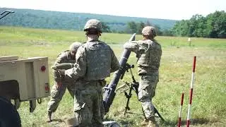 Pennsylvania National Guard, 109th Infantry Regiment Train On 120mm Mortar | Fort Indiantown Gap