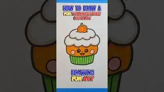 How To Draw A Fun Thanksgiving Cupcake #art #shorts