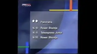 TV Polonia identy i fragmenty - program dnia - Panaroma - Rower Blażeja - Teleexpress - Wiadomości
