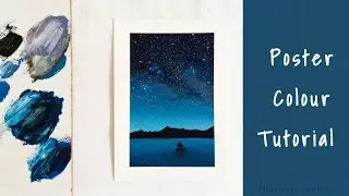 Easy Postercolour painting tutorial 🦋|Galaxy painting