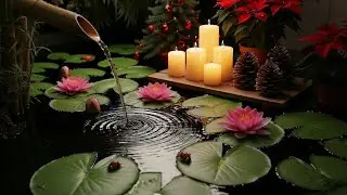 Warm Candle Glow & Gentle Water  Calm Evening Music