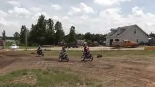 Speeding At Midway Speedway - 110 Stock-Mod Pit Bike Motocross Racing