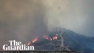 Wildfire rips through California valley as seen in timelapse video