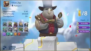 Chess Rush pro gameplay 2021 great warrior combo win - Oliver Zap