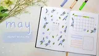 Blueberry Theme Bujo 🫐✨ | MAY 2023 Premade Journal | Paint With Me