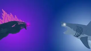 Evolved godzilla vs mega shark (dc2 animation battle)