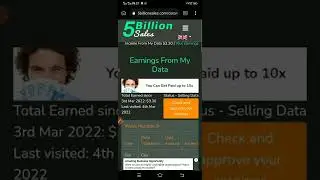 HOW TO SELL YOUR DATA AND EARN DAILY ON 5BILLION SALES