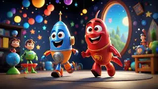 Seven Toy Rockets Zoom and Learn + More Nursery Rhymes & Kids Songs