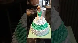 Barbie doll cake design | How to make a easy doll cake at home #shortsfeed #shorts #youtubeshorts