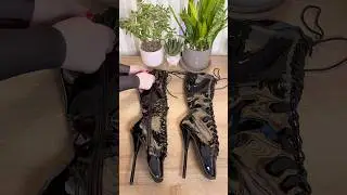Unboxing my NEW Ballet Boots🖤👢✨ #unboxing #unbox #haul #boots #balletboots #shiny #kneehighboots