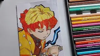 Zenitsu drawing || Zenitsu demon slayer drawing || Anime drawing || zenitsu easy drawing ||
