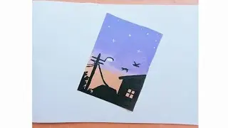 Easy acrylic painting for begiAenners/  Simple Aesthetic painting idea/ easy tutorial/ Uswa Artsy/