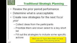 Using Lean Six Sigma Black Belt Skills Outside of LSS Projects: Strategic Planning.