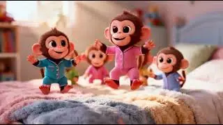 Five Little Monkeys Jumping - Nursery Rhymes | Fun Kids Songs