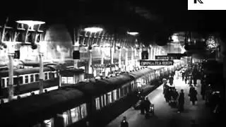 1960s London Victoria Train Station, Commuters, Travel, UK