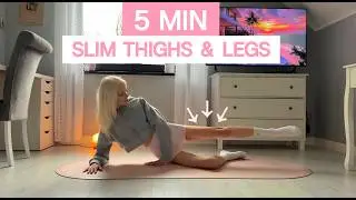 5 MIN SLIM THIGH WORKOUT // Lose Inner & Outer Thigh Fat FAST (No Equipment)